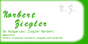 norbert ziegler business card